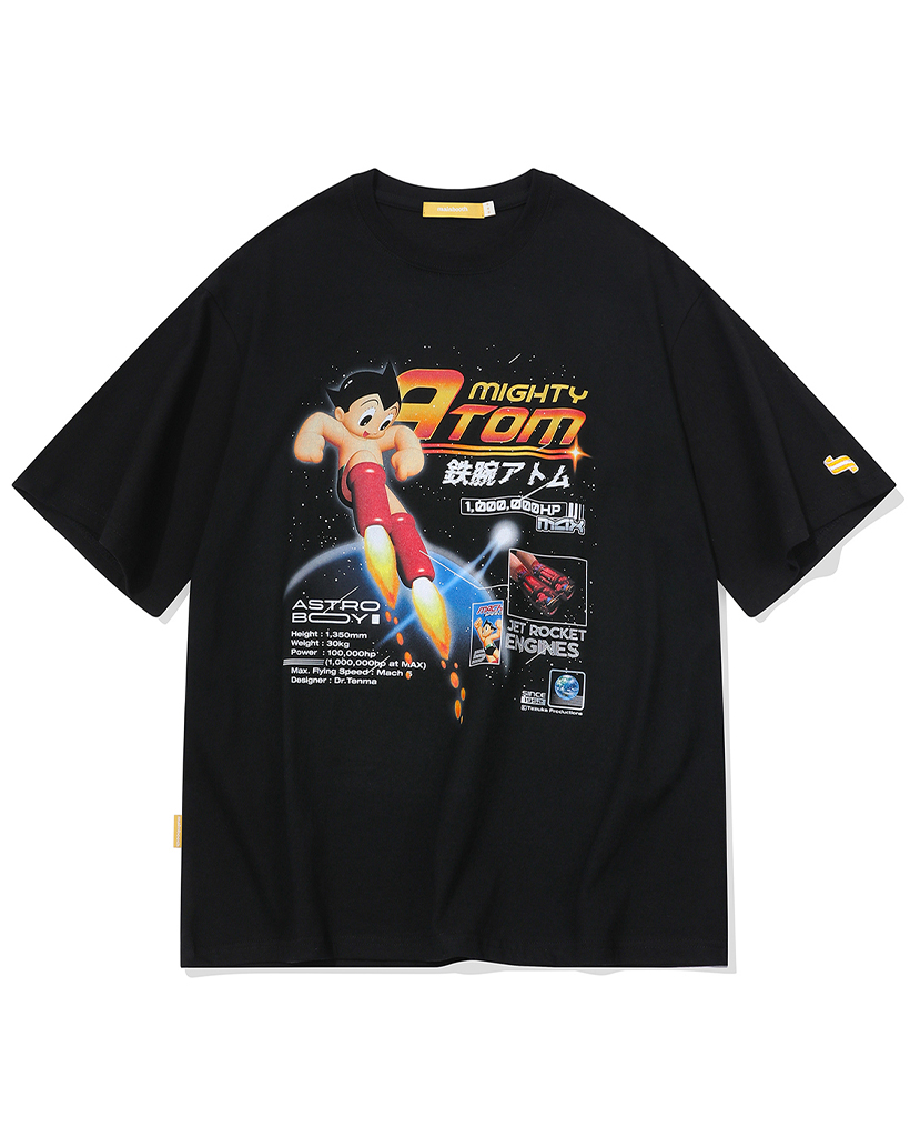 Influencer pick] [Astro Boy] Space T-shirt(BLACK