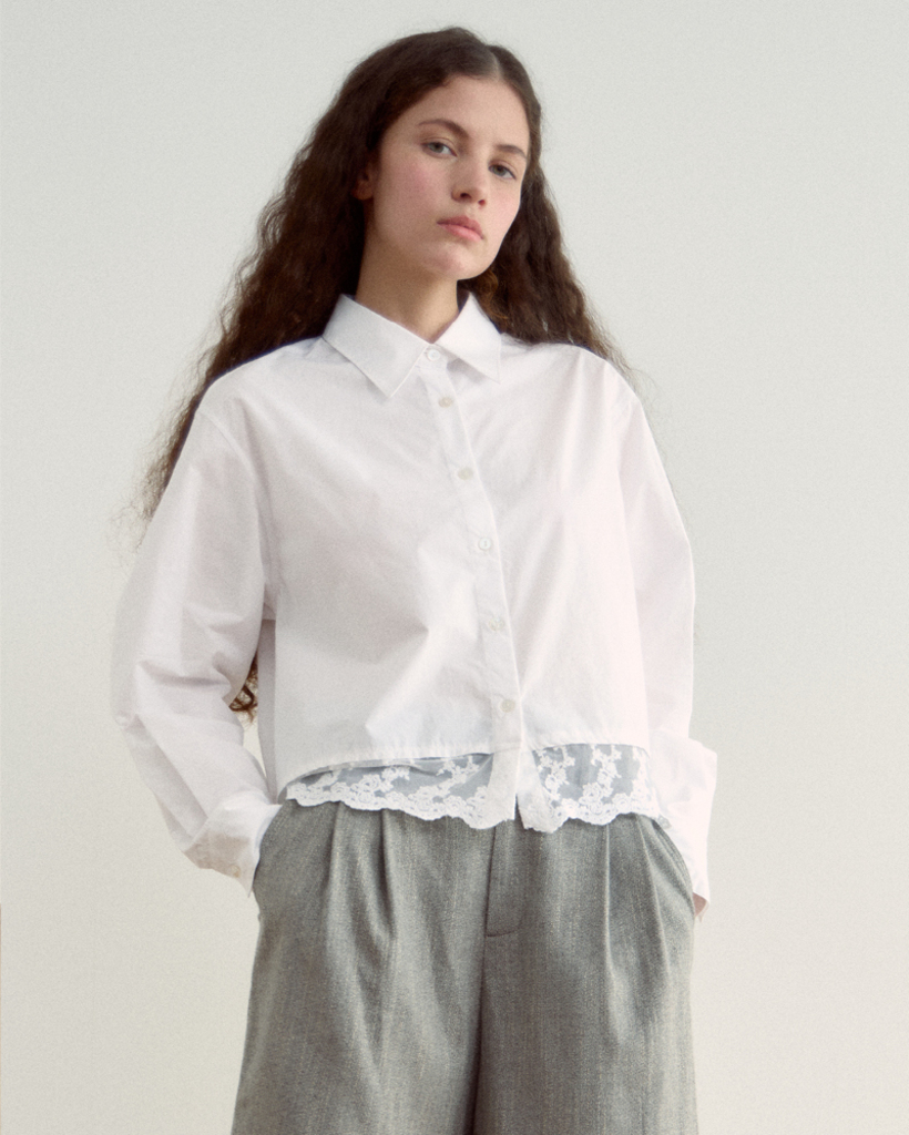 [nugu限定商品][Influencer pick] Atelier Lace Shirt (White)