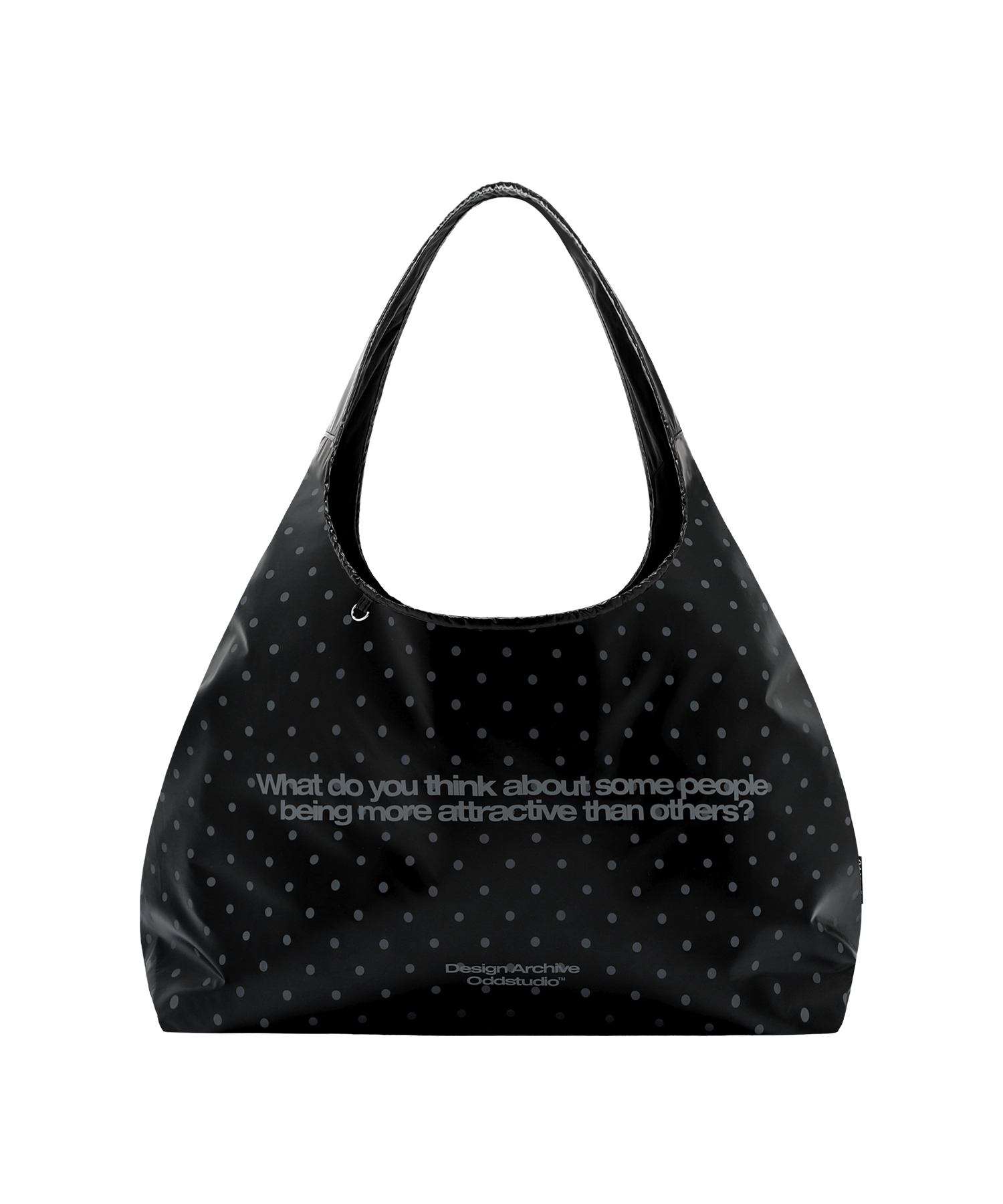 Attractive Glossy Shoulder Bag - BLACK DOT | ファッション