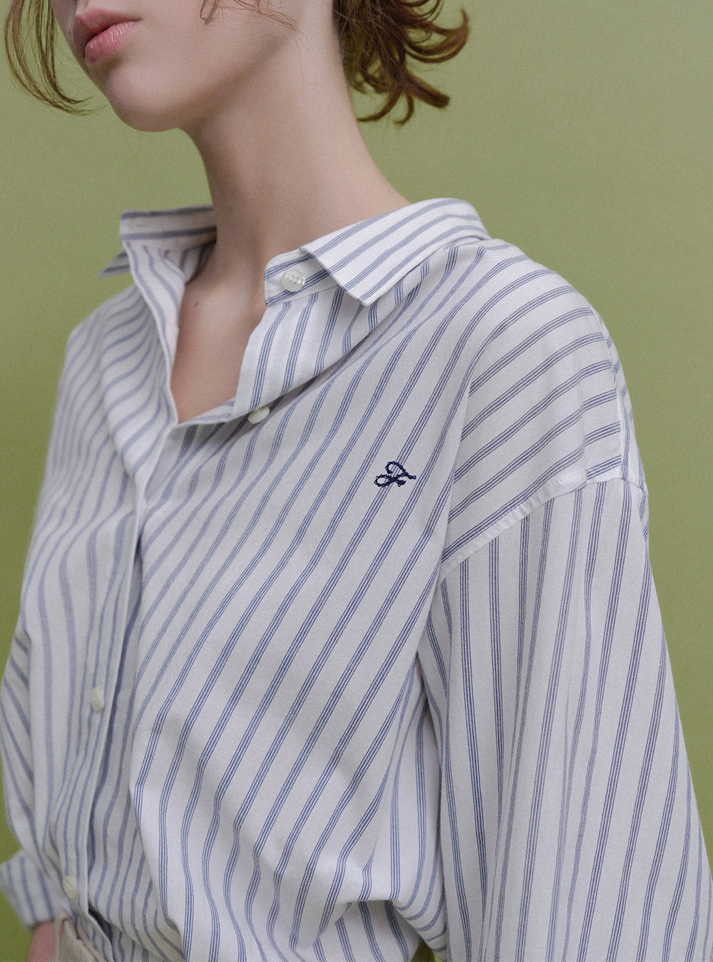 Aven Cotton Stripe Shirts (White) | ファッション通販サイト NUGU