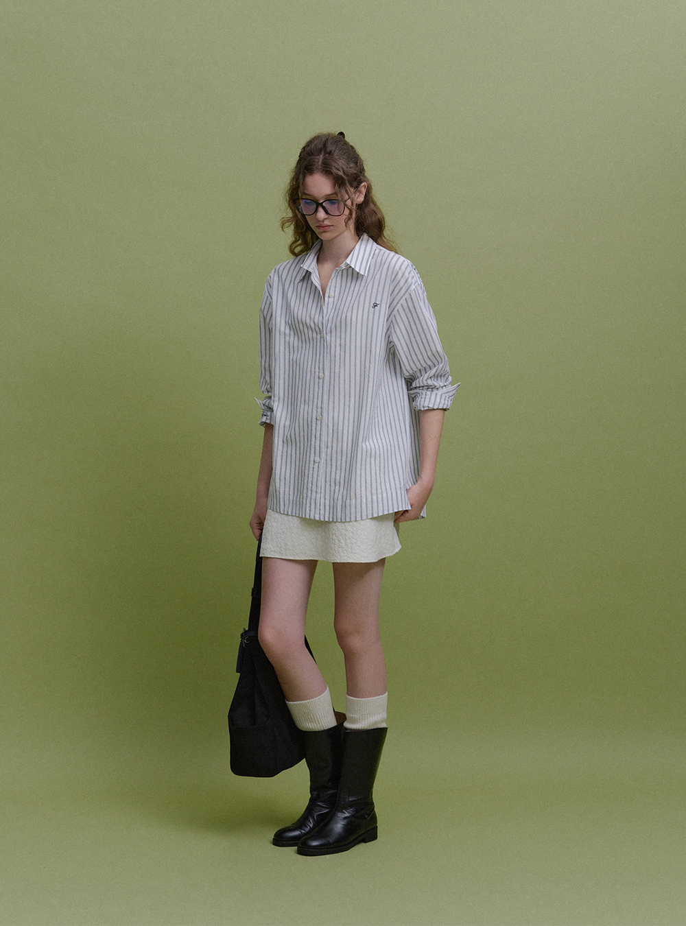 Aven Cotton Stripe Shirts (White) | ファッション通販サイト NUGU