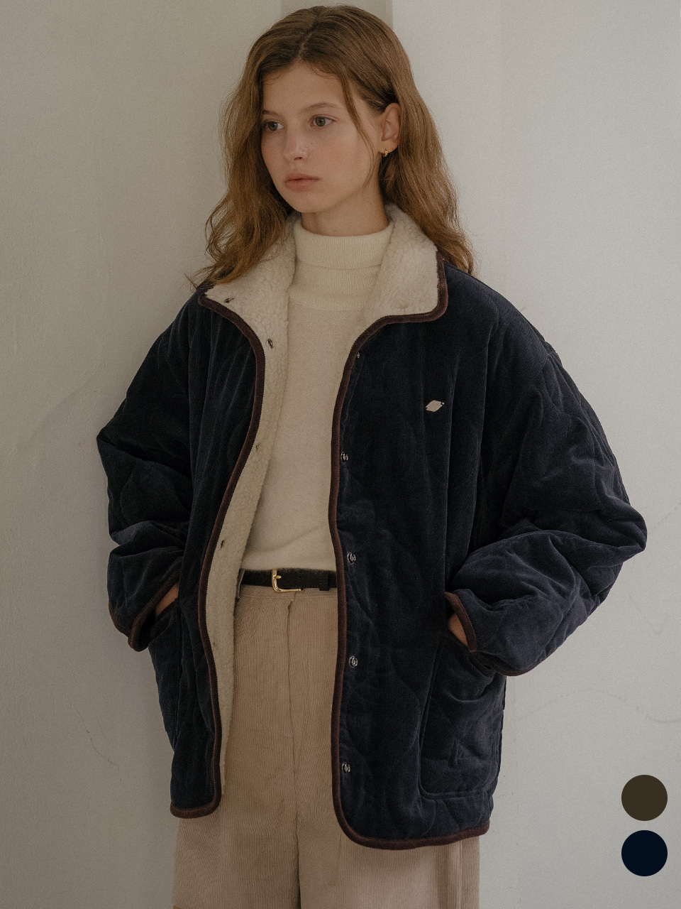 High-neck dumble quilting jumper [TIWT02JP01]_2color