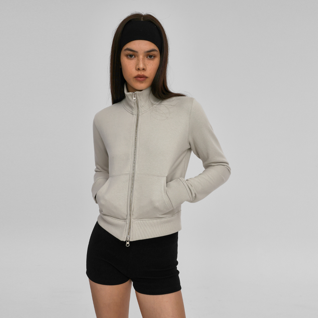 [B-BASIC] ヘビーコットンハイネックジップアップ