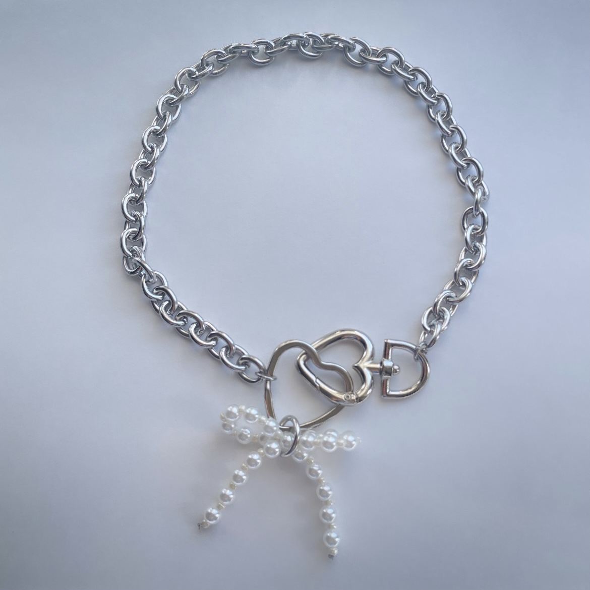 ハートコードパールネックレス