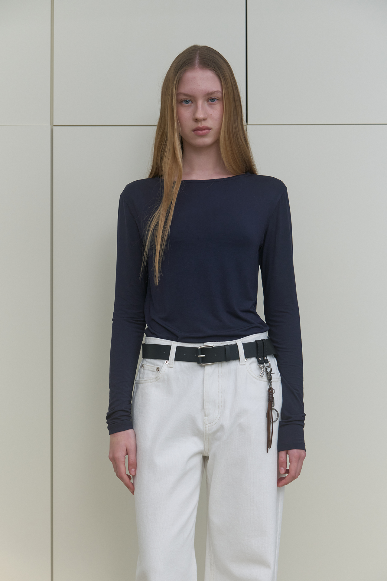 BASIC BOAT NECK TOP_NAVY