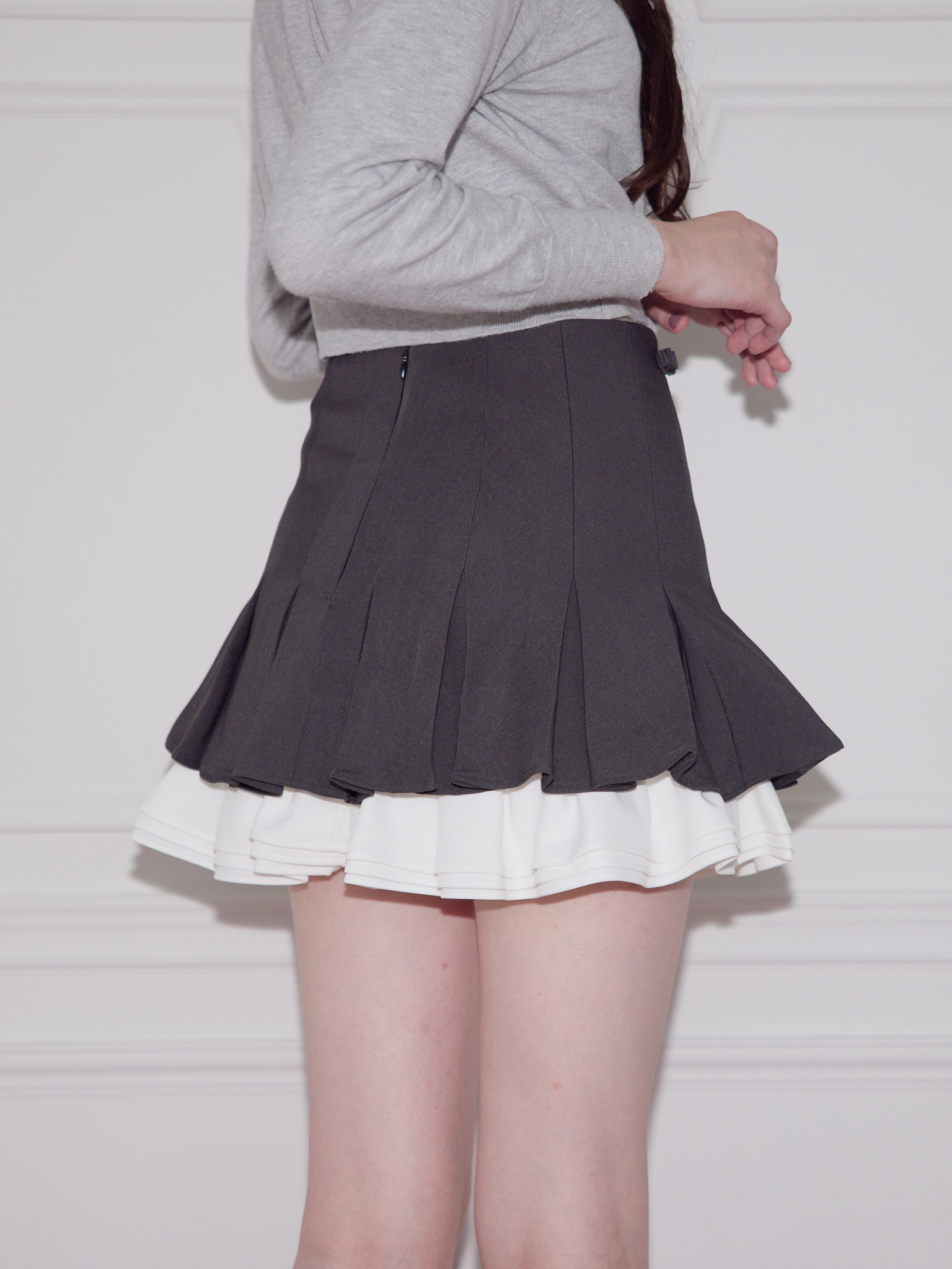 Ribbon pleats frill mini skirt | ファッション通販サイト NUGU