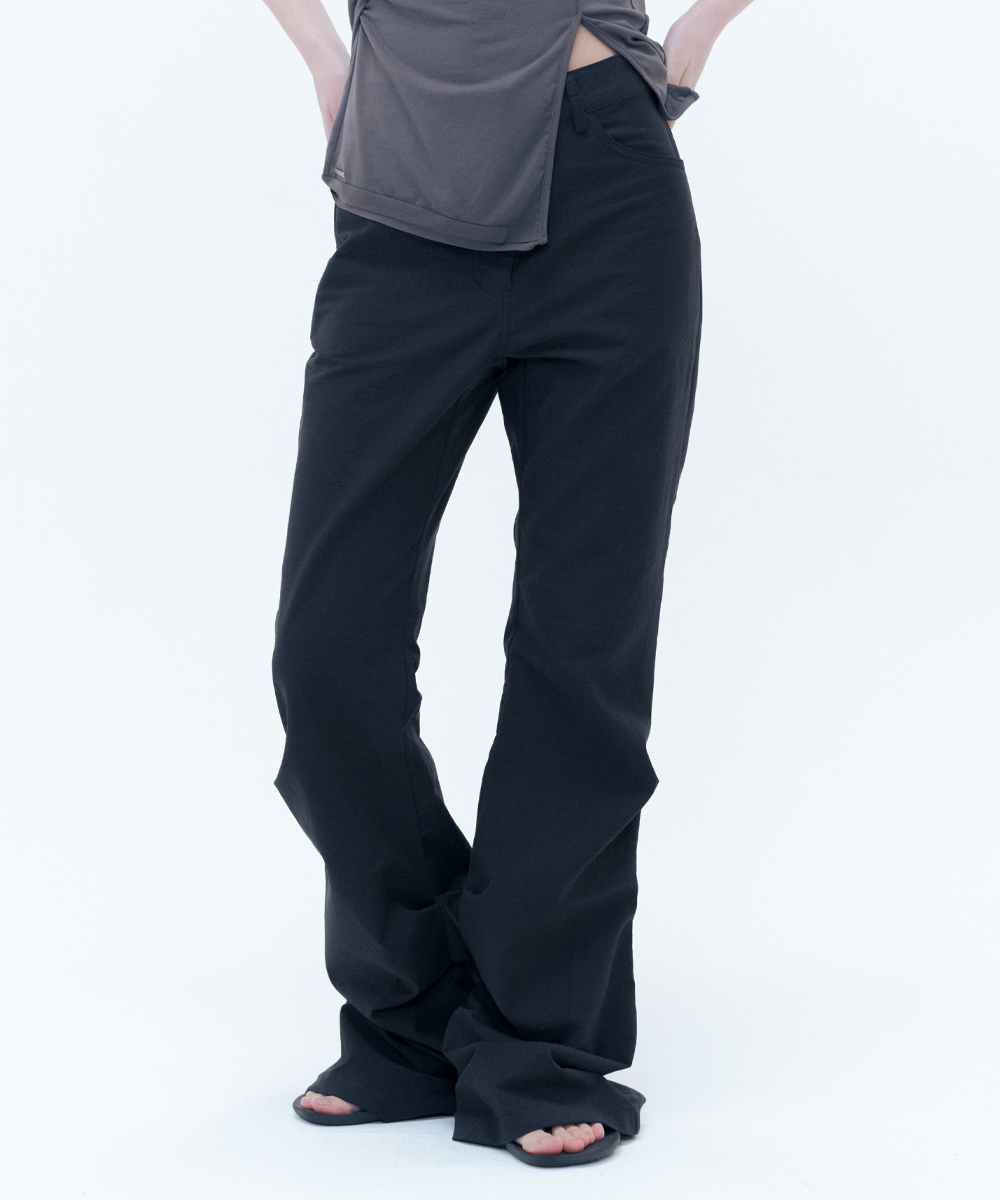 [FANCY CLUB] UNBALANCE SKIRT LAYERED PINTUCK PANTS /追跡付 Influencer pick] [Set] Unbalance Skirt Layered Pintuck Pants