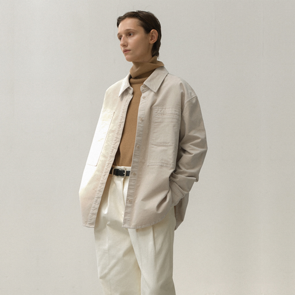 (BL-4281)COTTON VELVET OVERFIT SHIRT