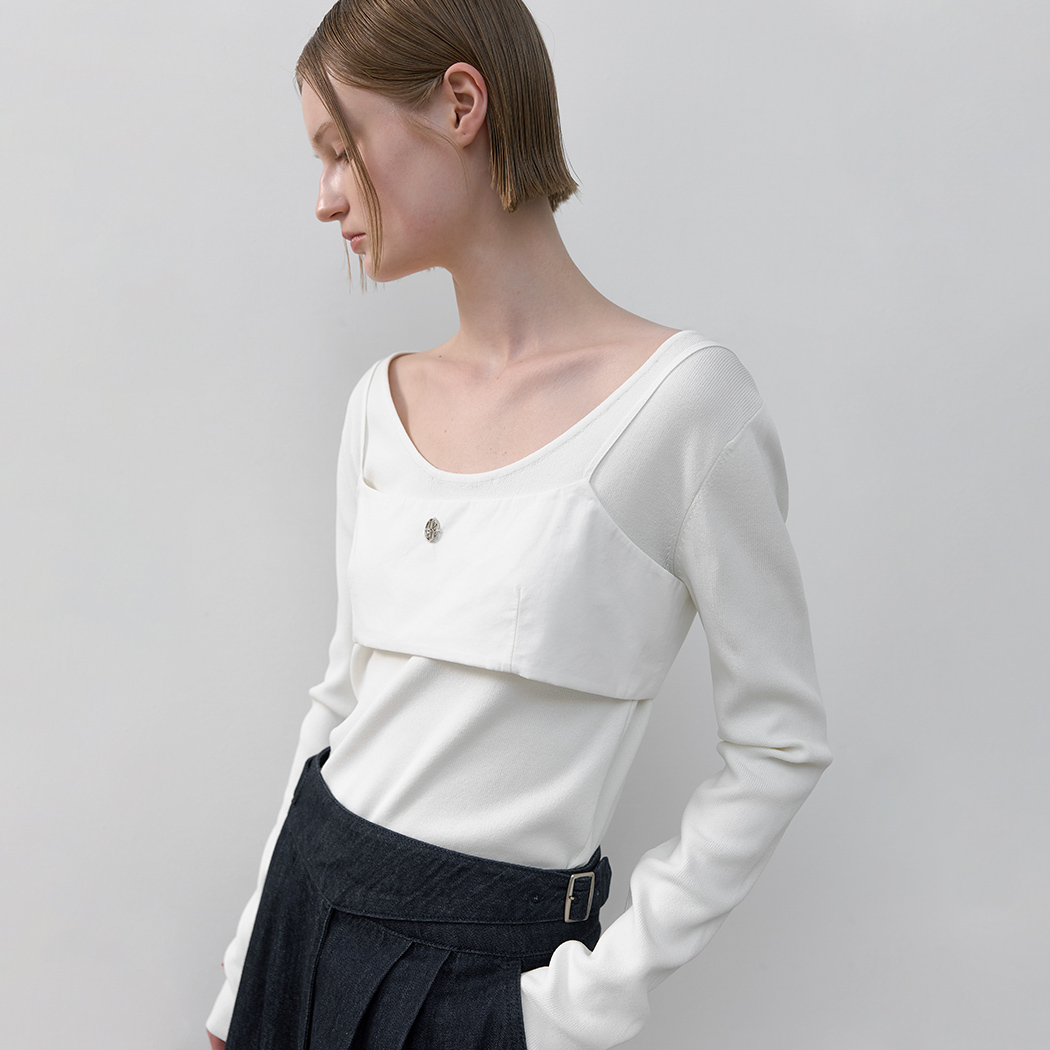 oaf ニットビスチェ LAYERED WOOL BUSTIER GRAY