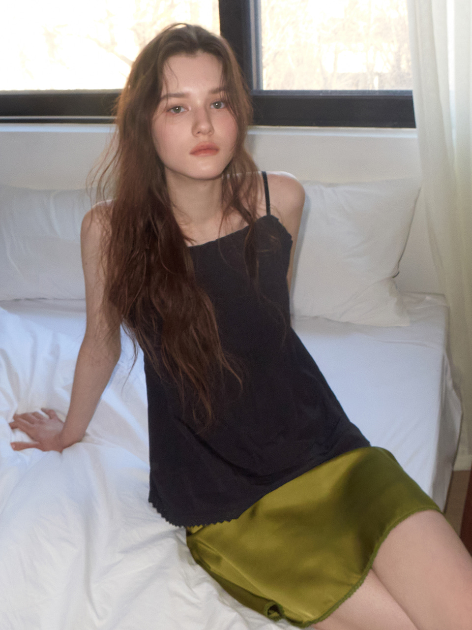 Pintuck Sleeveless Blouse, Black