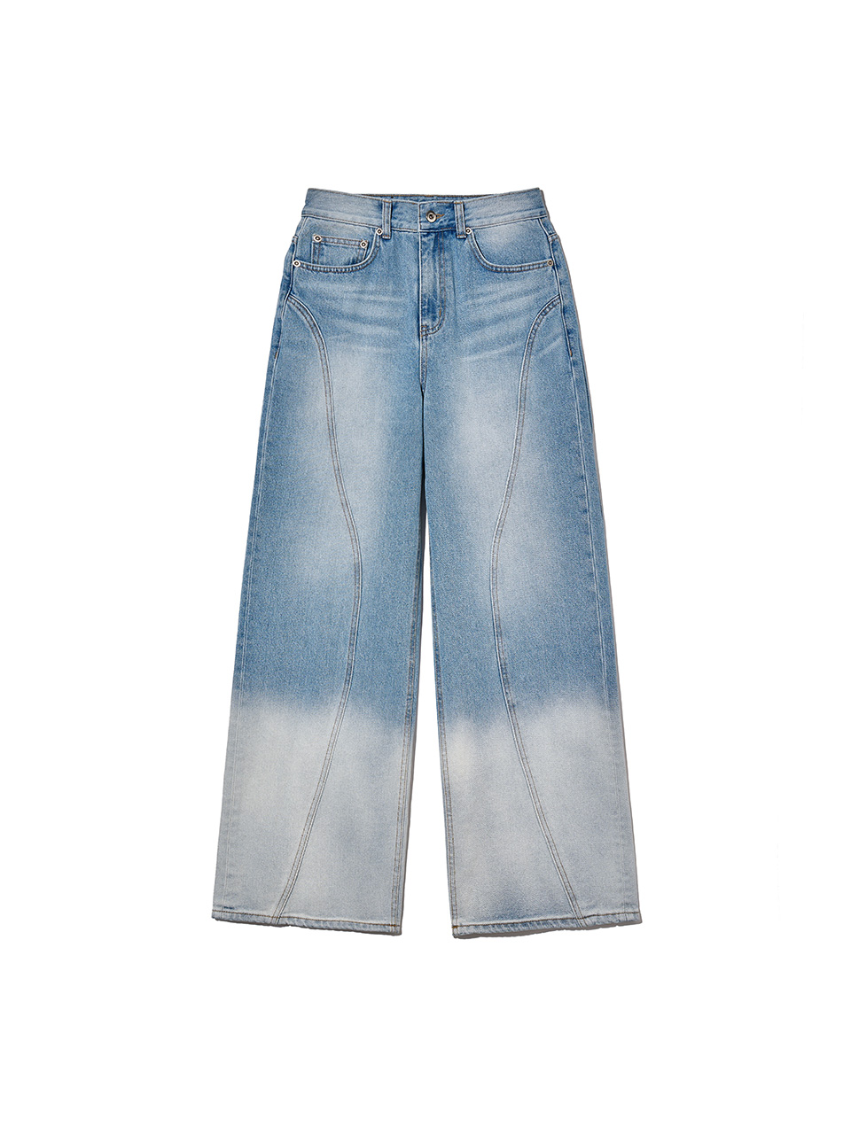 Scratched Wide Jeans Blue | ファッション通販サイト NUGU