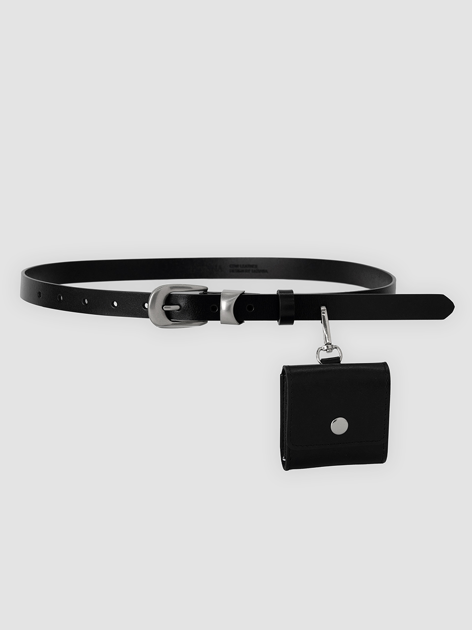 BT8273 Round Buckle Mini Bag Keyring COW Leather Belt 18mm