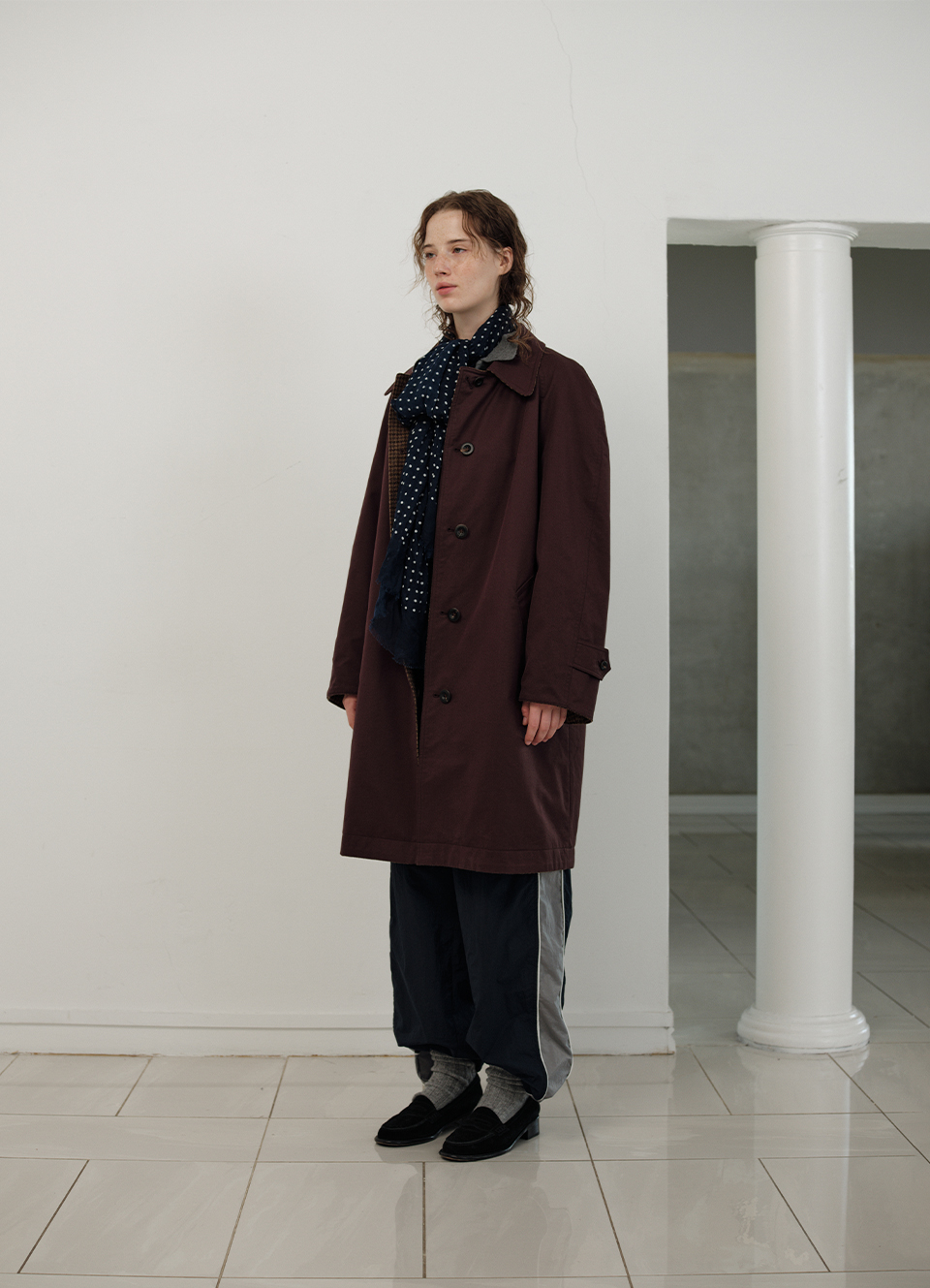 Bastide Reversible Trench Coat_Burgundy | ファッション通販サイト NUGU