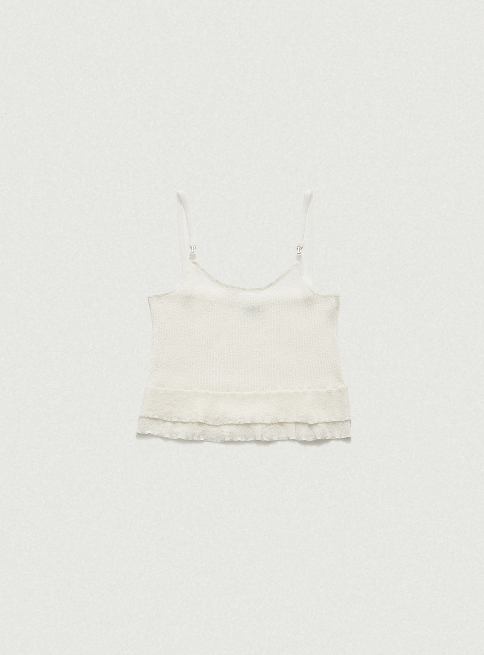 Bell Ruffle Sleeveless Knit Top_Ivory | ファッション通販サイト NUGU