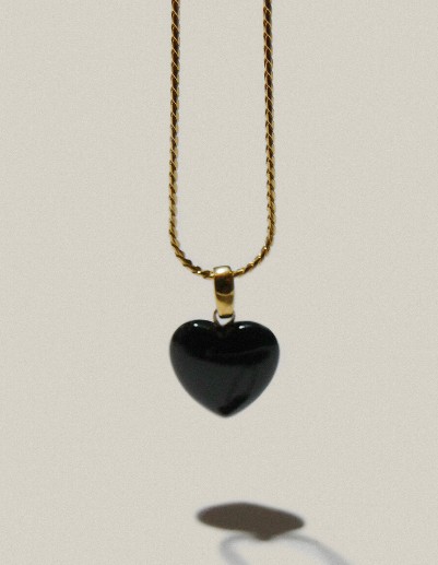 専用❤︎ブラックオニキス❤︎ハートペンダントトップ♪(๑ᴖ◡ᴖ๑)♪ ショパール ハッピーハート ネックレス(オニキス) 79A074-5201