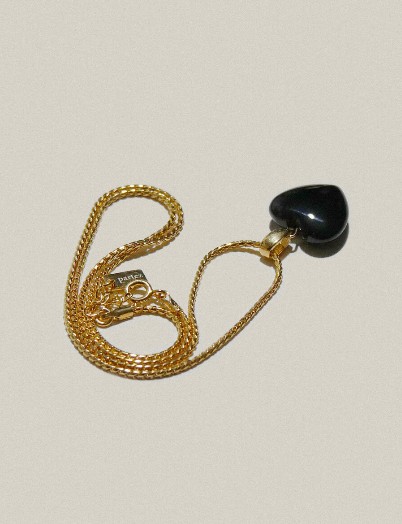 Black Onyx Heart Necklace Gold | ファッション通販サイト NUGU