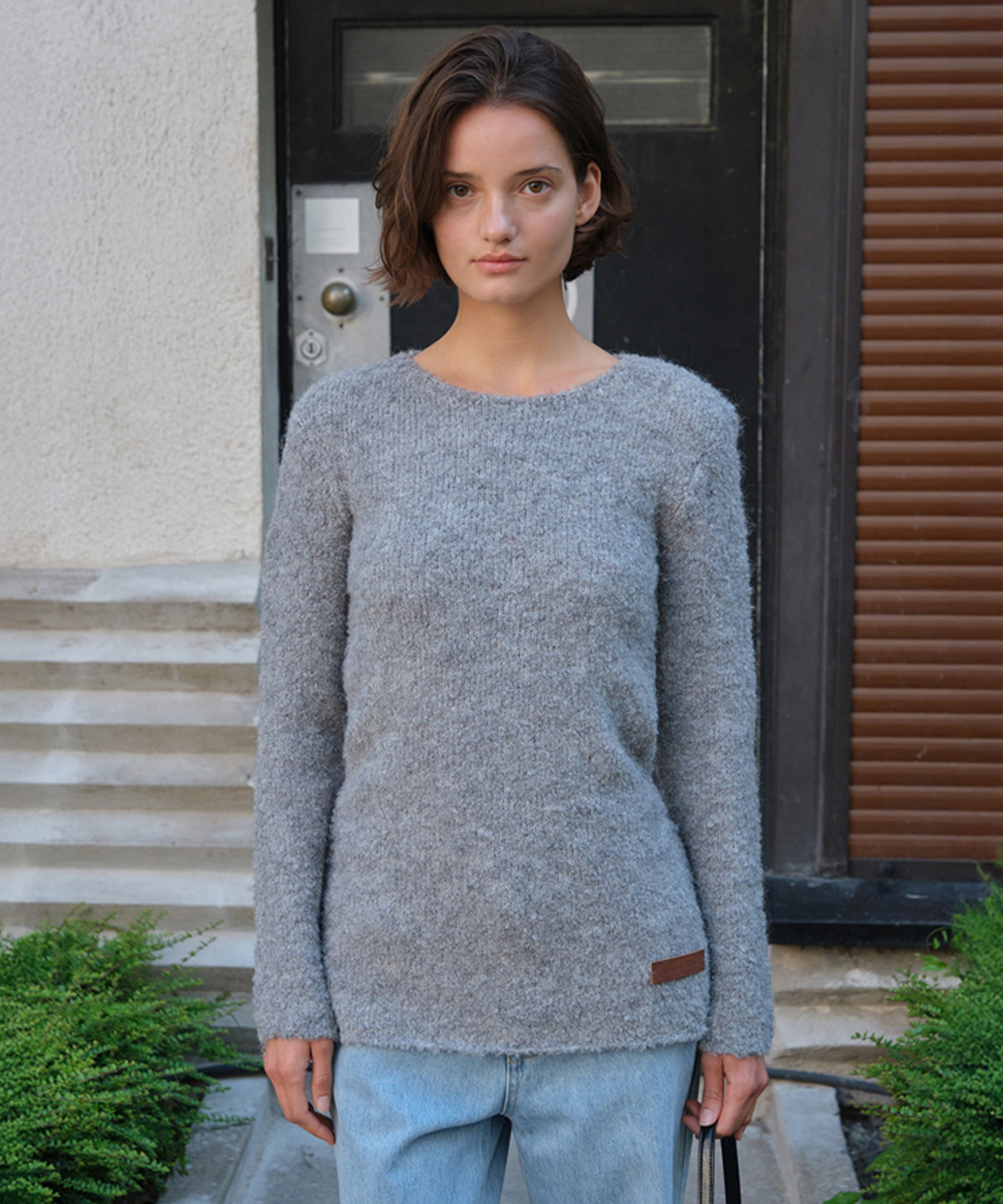 Boucle Long Sleeve Knit - Grey | ファッション通販サイト NUGU