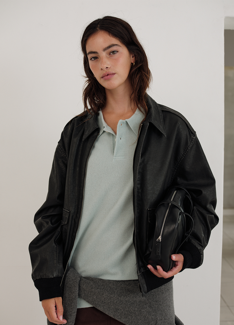 Brine Vintage Leather Jacket_Black | ファッション通販サイト NUGU