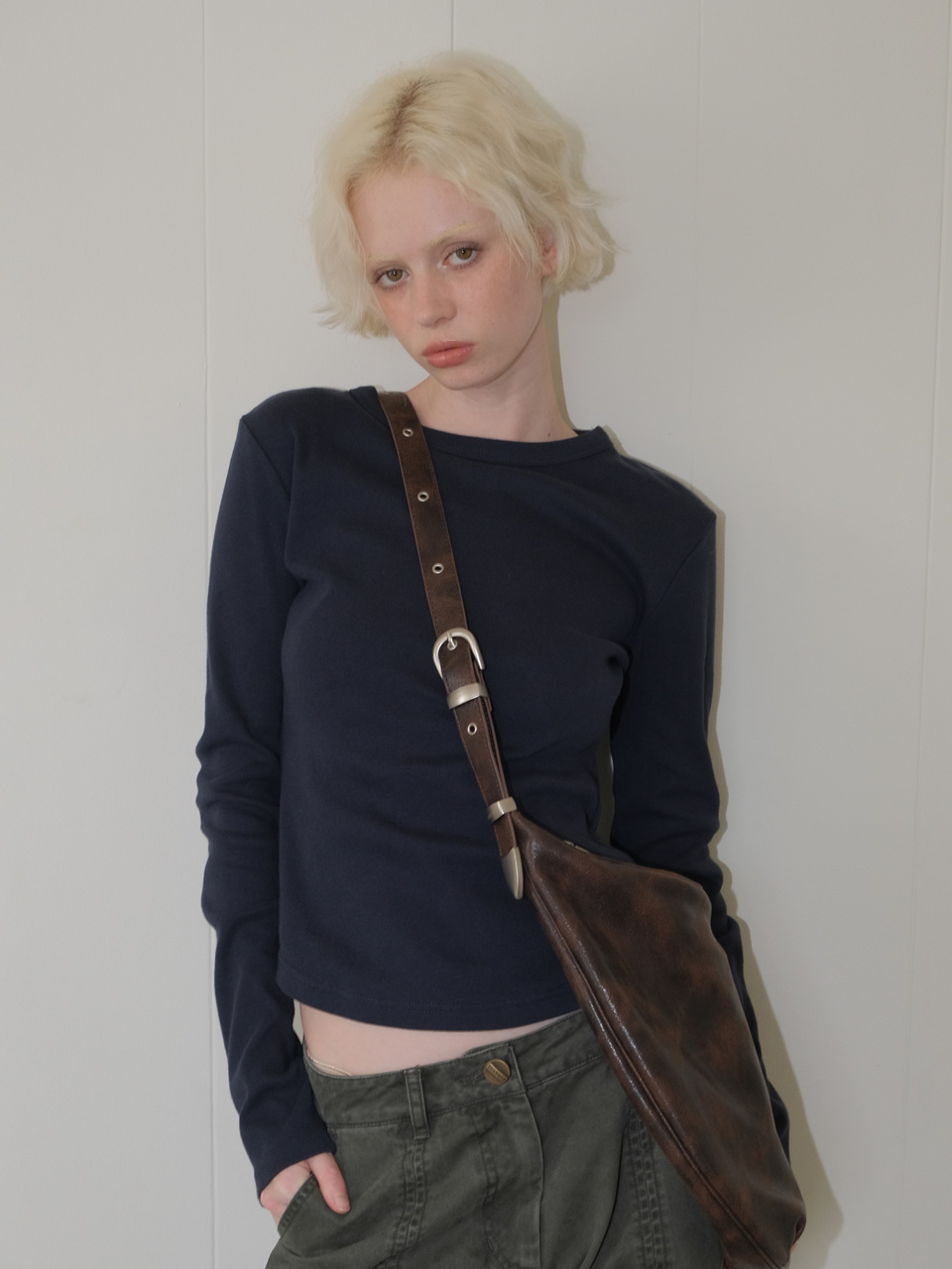 C 90S LINE BASIC LONG SLEEVE T-SHIRT_NAVY