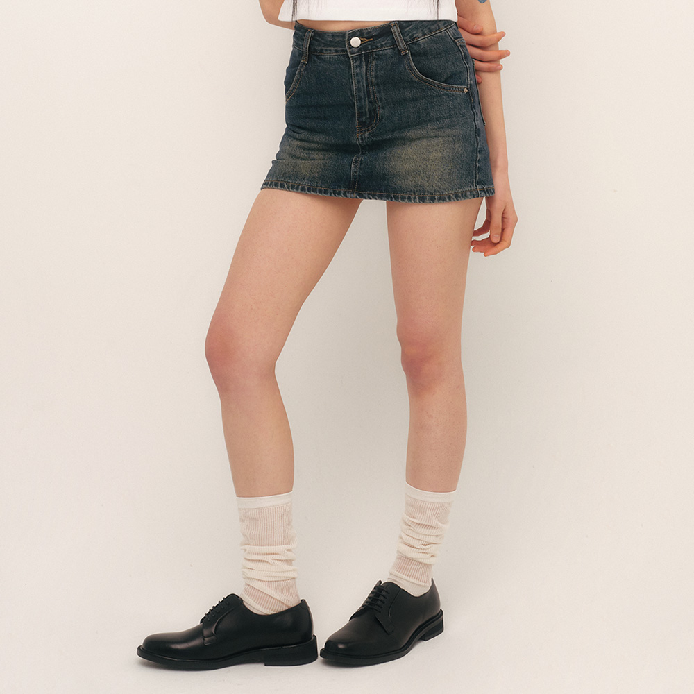 [Influencer pick] C DENIM MINI SKIRT_INDIGO