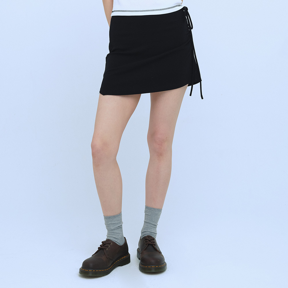 C LAYERED SKIRT SHORTS_BLACK
