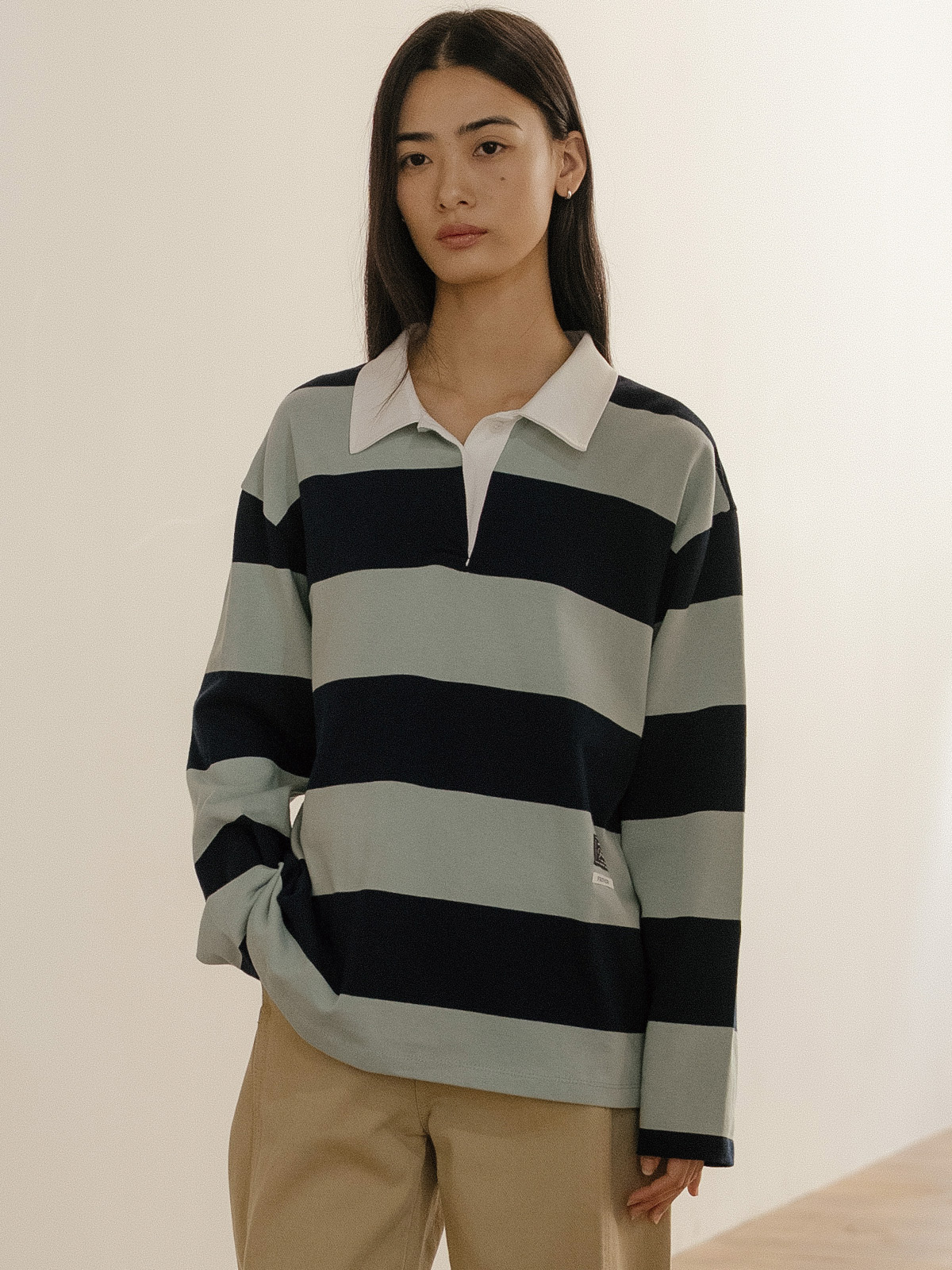 オーバーサイズボーダー半袖ポロシャツ(6color) | ファッション