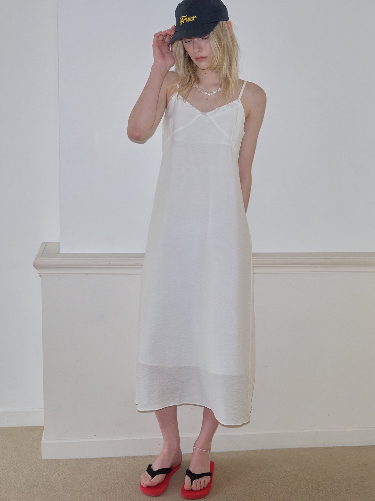 Ruffle sleeveless dress [FRSP08OP01]_Ivory