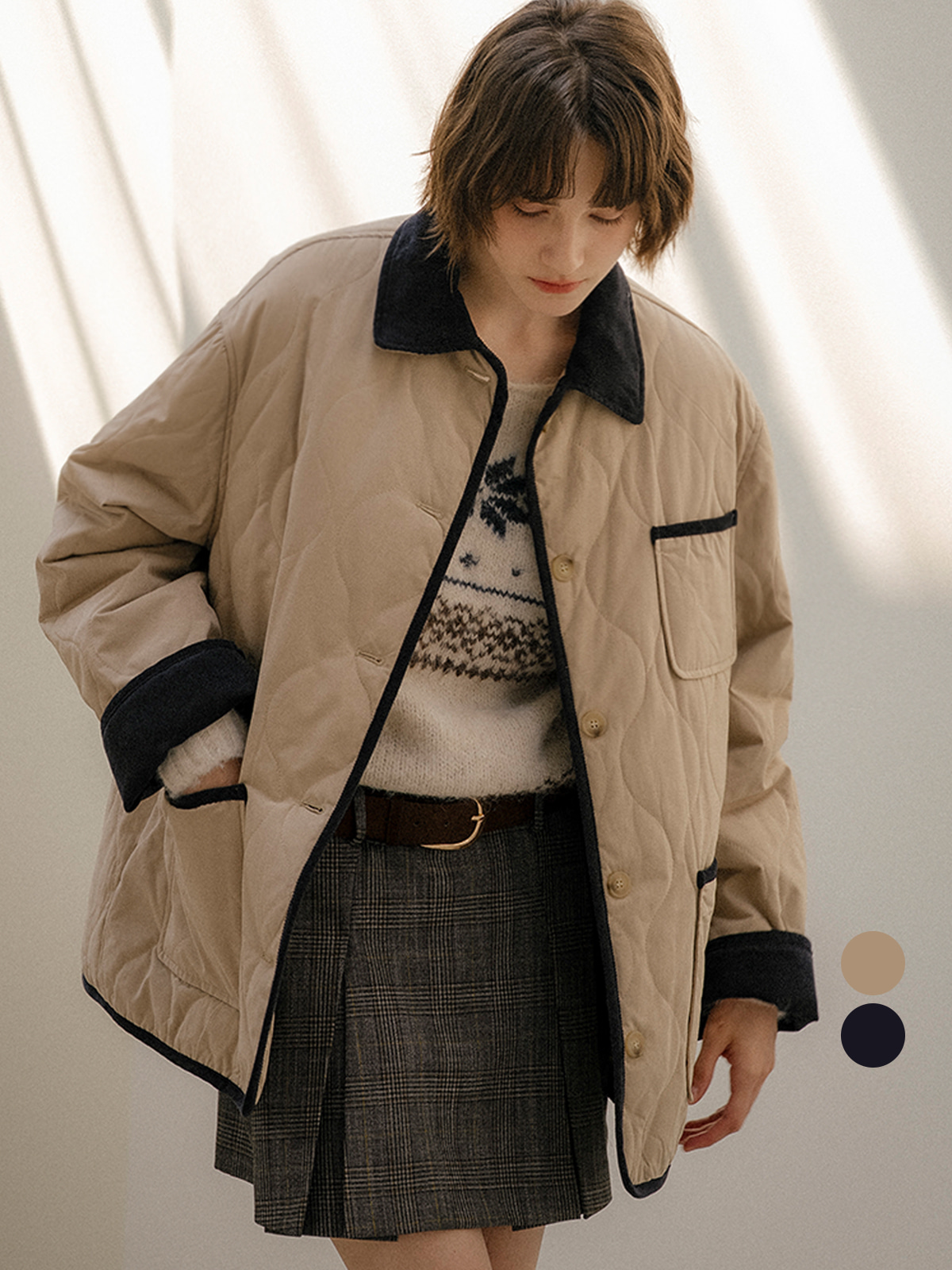 【購入特典】Coloring collar point quilting jumper [FRFA03JP04]_2color