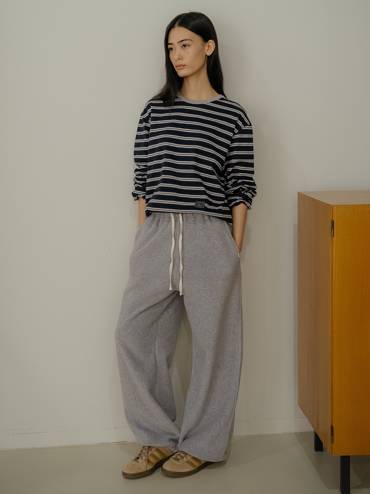 Fleece jogger pants FRFA02PT01_Light gray