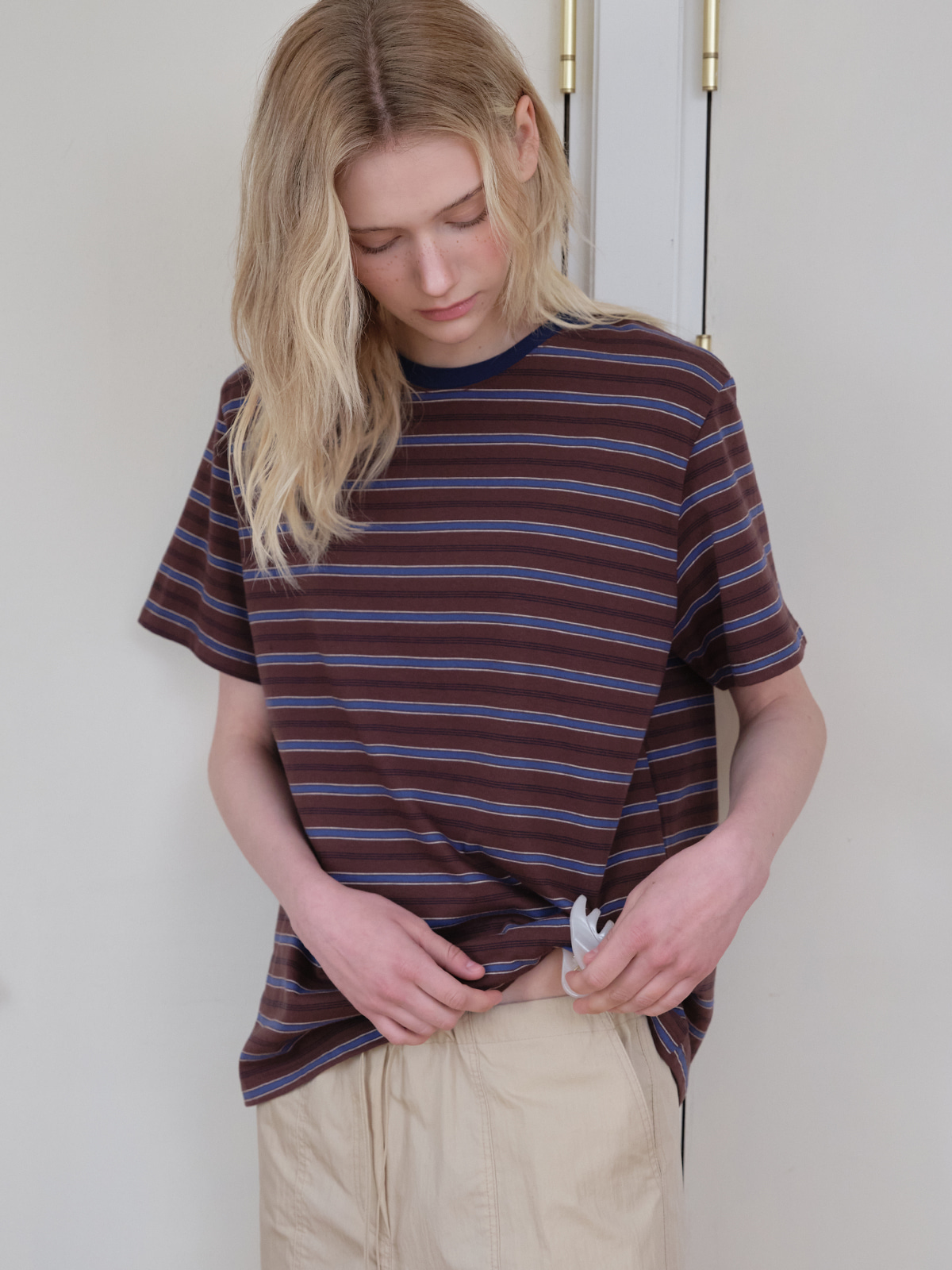 Vintage stripe ringer t-shirt [FRSP08TS02]_Brown