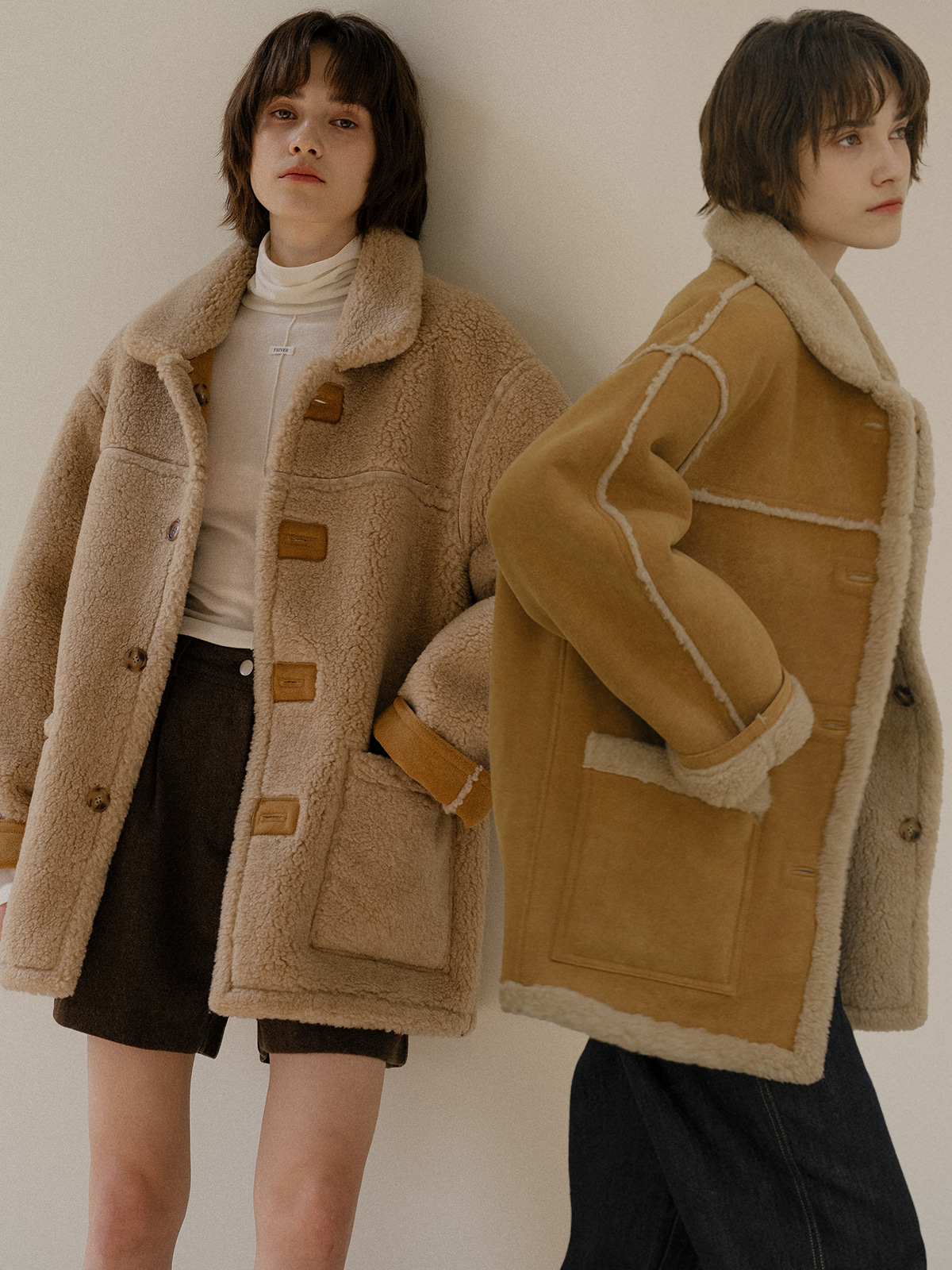 【購入特典】Reversible Suede Wool Shearing Mustang [FRFA03MU01] _Beige