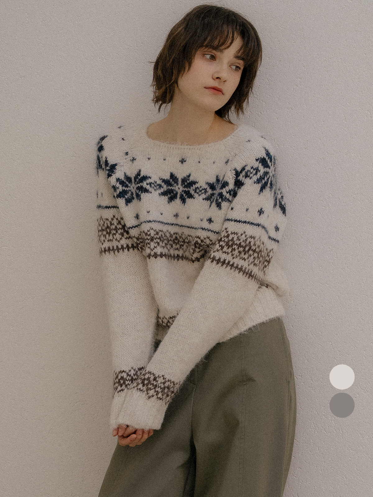 Raglan nordic wool blended knit [FRFA03NT02]_2color