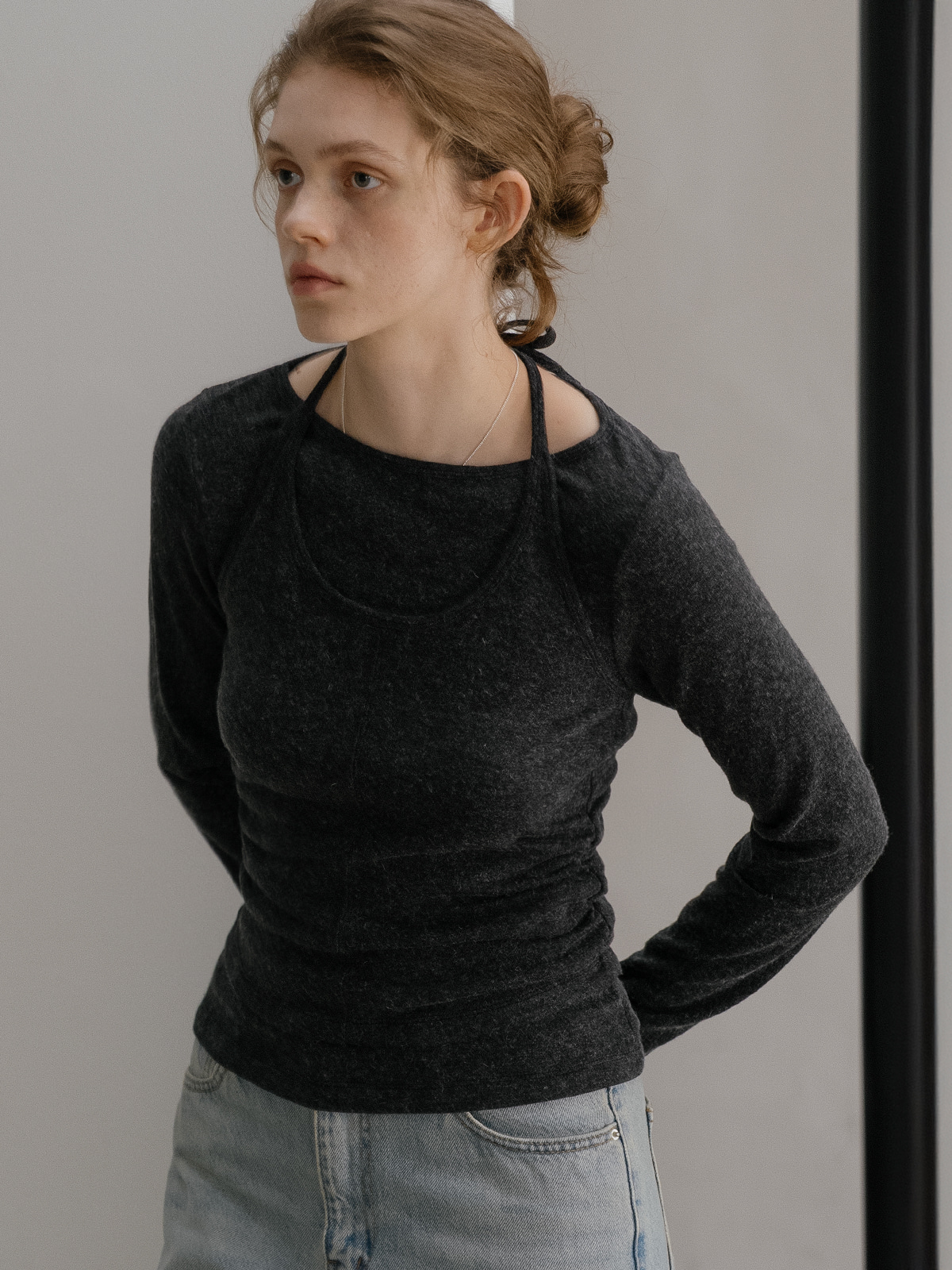 【購入特典】Layered halter neck top set FRFA01LT09_Charcoal