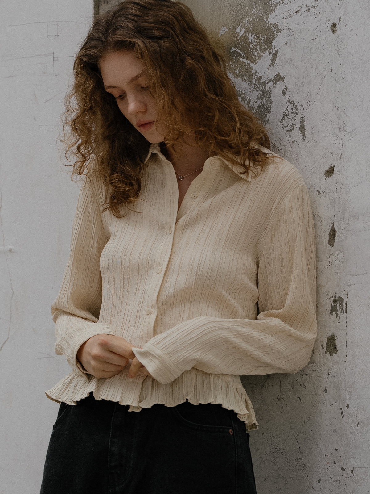 Frill lace blouse FRFA01BL09_Yellow