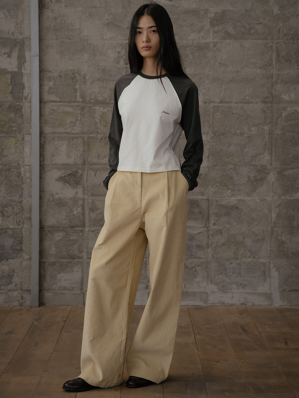 Raglan long sleeve t-shirt FRFA02LT05_Charcoal