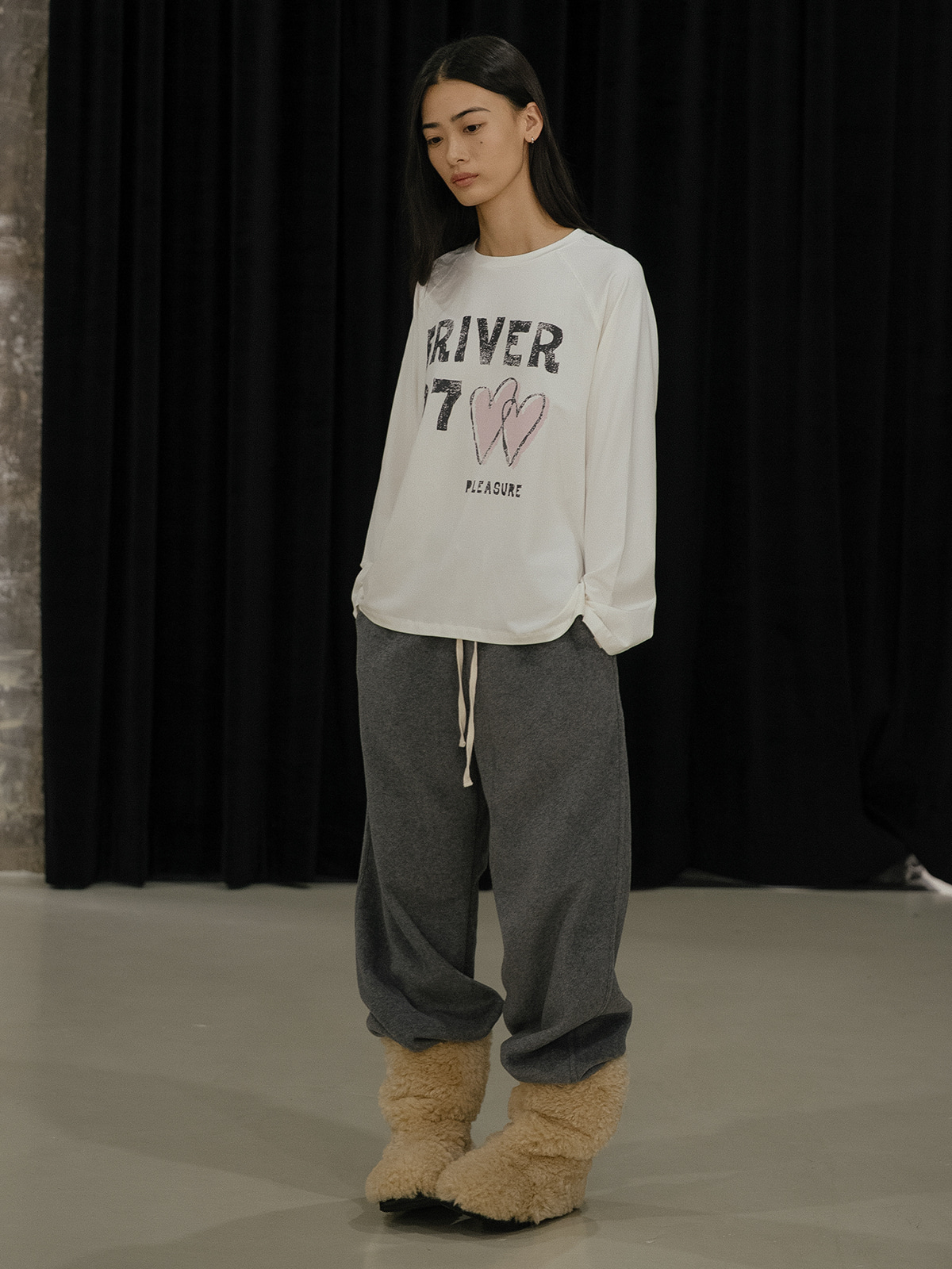 Fleece jogger pants FRFA02PT02_Charcoal