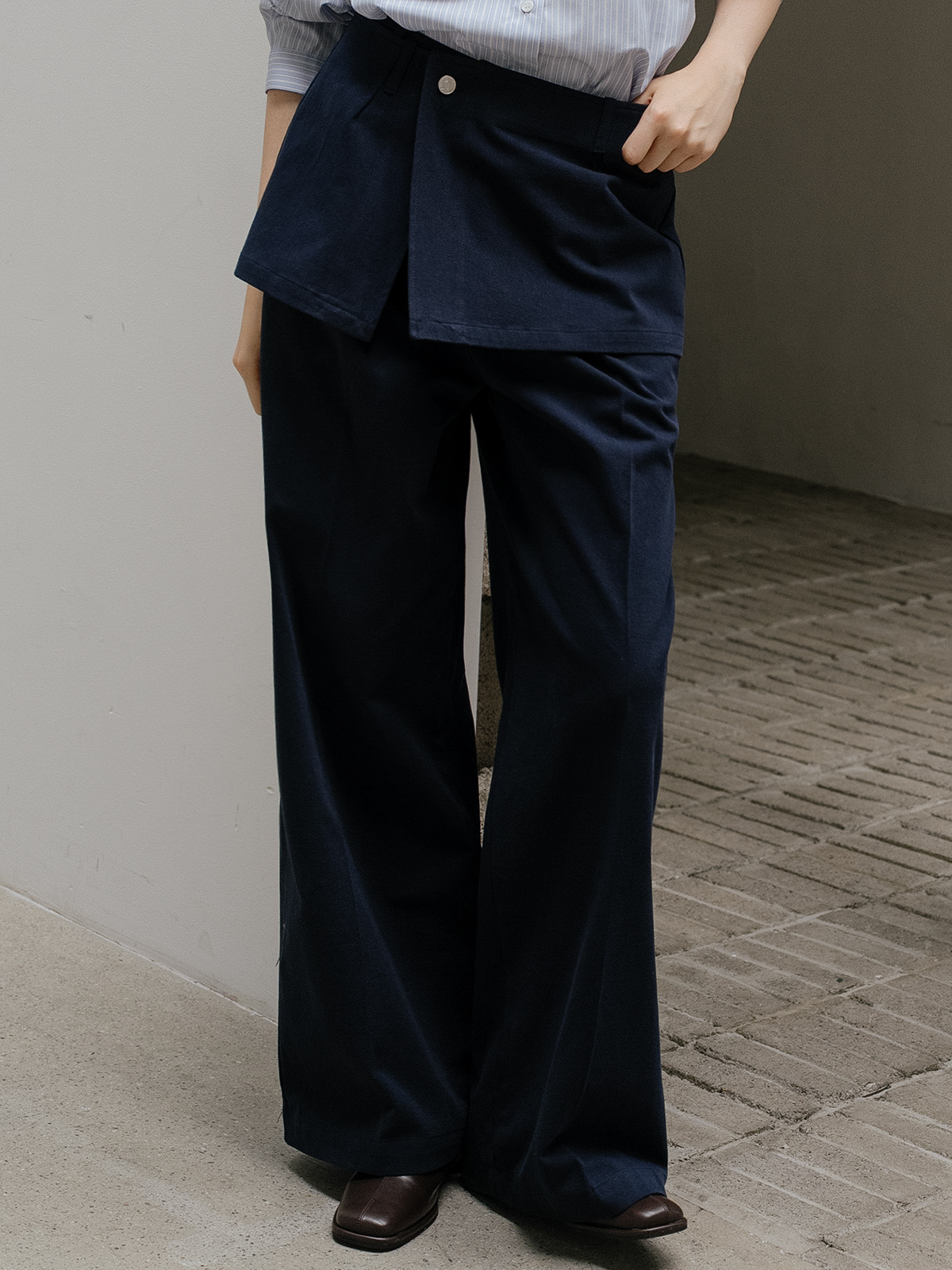 Layered skirt pants FRFA01PT02_Navy