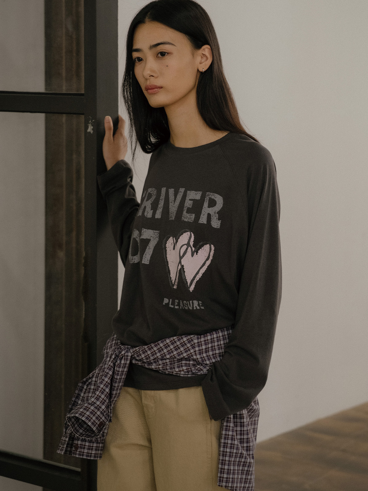 Friver logo long sleeve t-shirt FRFA02LT07_Charcoal