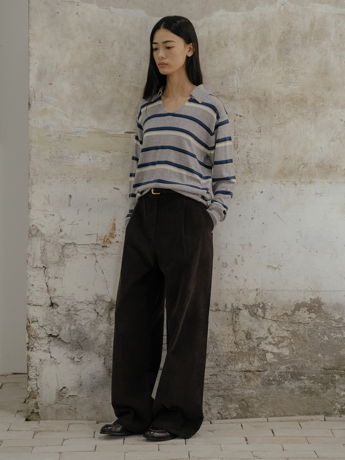 Corduroy one tuck wide pants FRFA02PT04_Brown