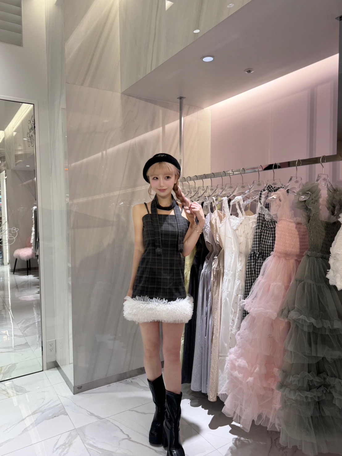 tulle mini dress チュールワンピース　バルーン　タグ付き Tulle Bloom mini Dress | ファッション通販サイト NUGU