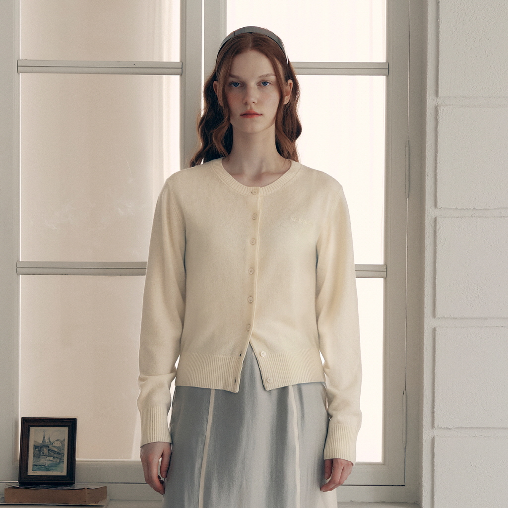 トップス MOHAIR BLENDED ORGANZA FRILL CARDIGAN MOHAIR BLENDED ORGANZA FRILL CARDIGAN LIGHT BLUE