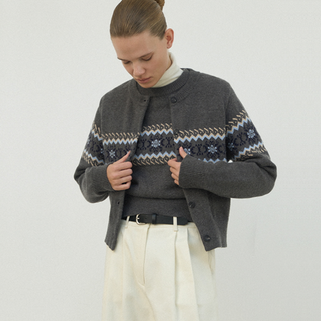 (CD-2149)NORDICK ROUND CARDIGAN