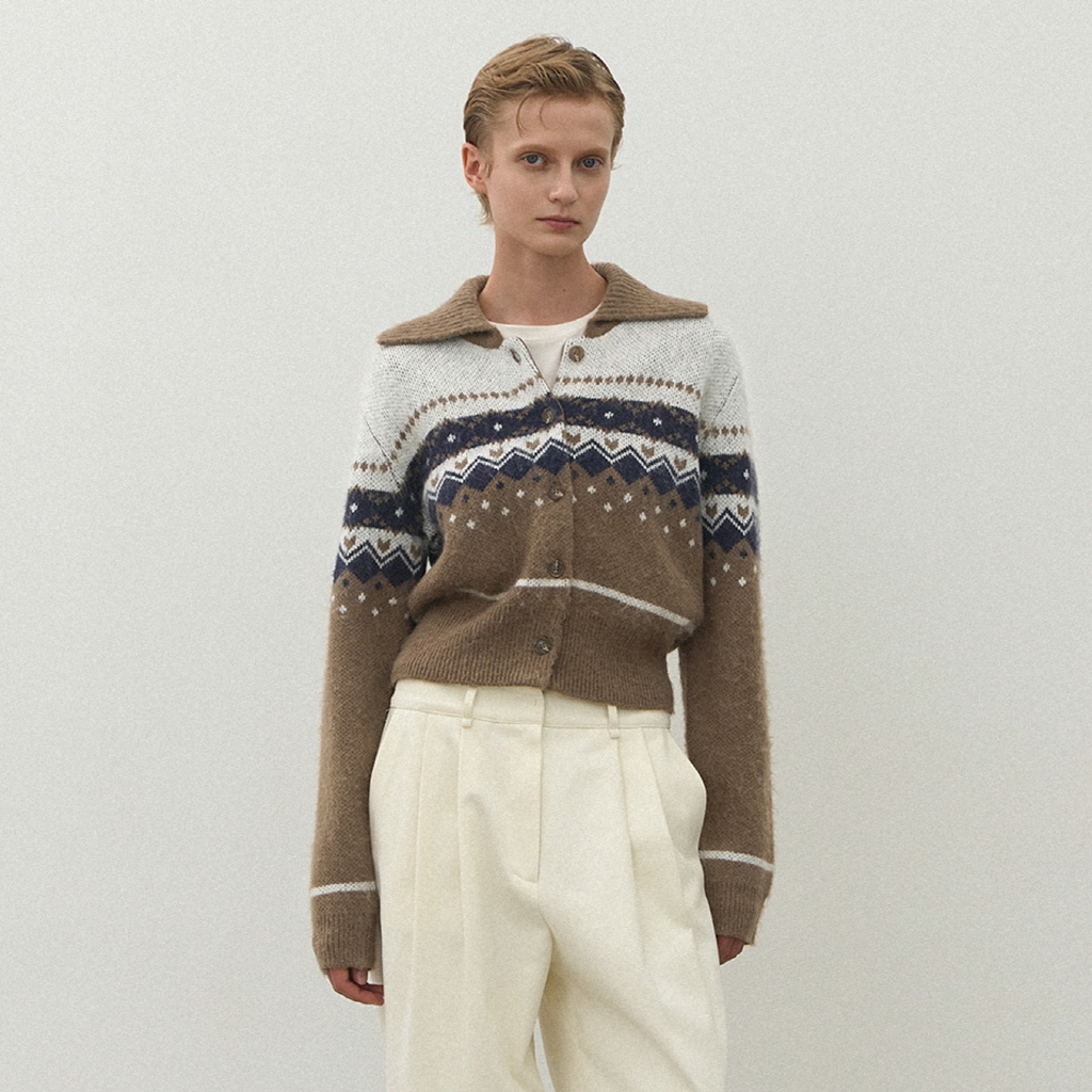 (CD-2150)NORDICK HAIRY WOOL CARDIGAN