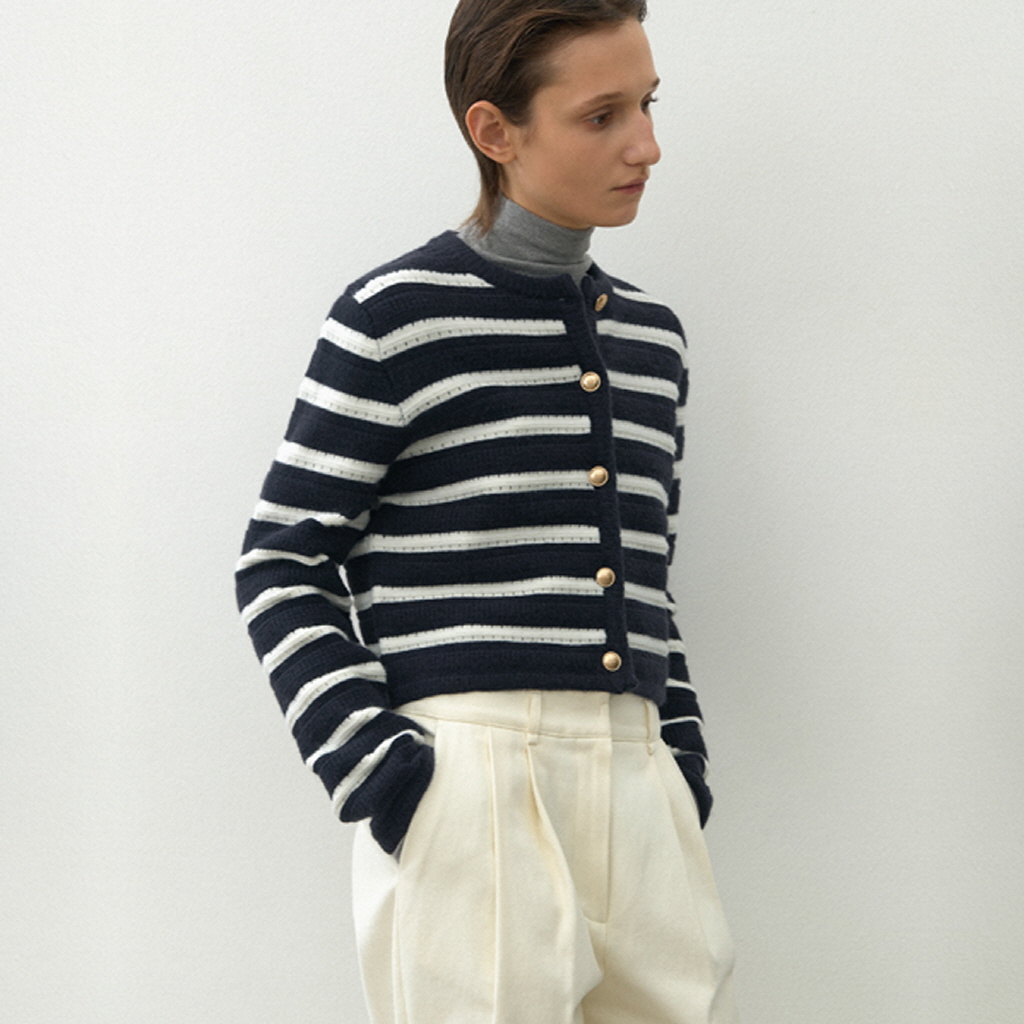 ストライプニットカーディガン | ファッション通販サイト NUGU