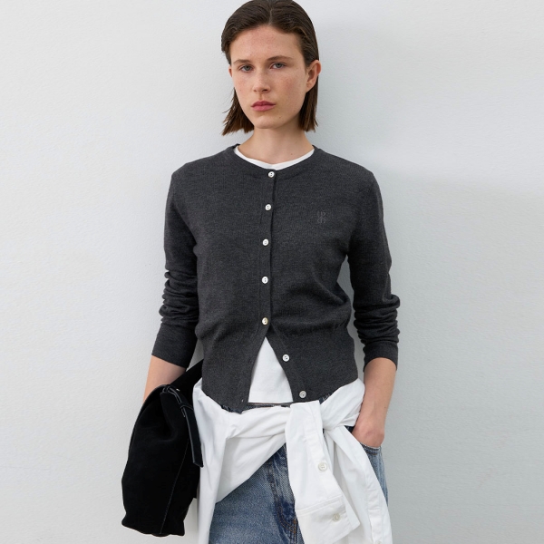 (Z-CD-2147)ESSENTIAL WOOL KNIT CARDIGAN
