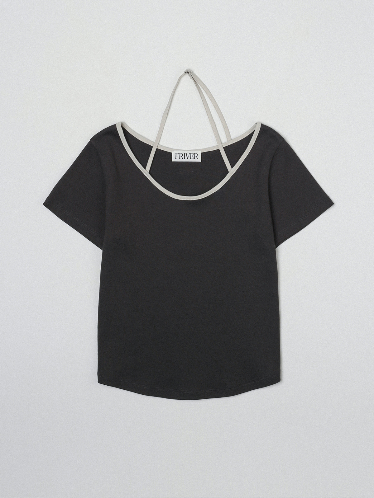 Halter strap ringer t-shirt [FRSP07TS23]_Charcoal