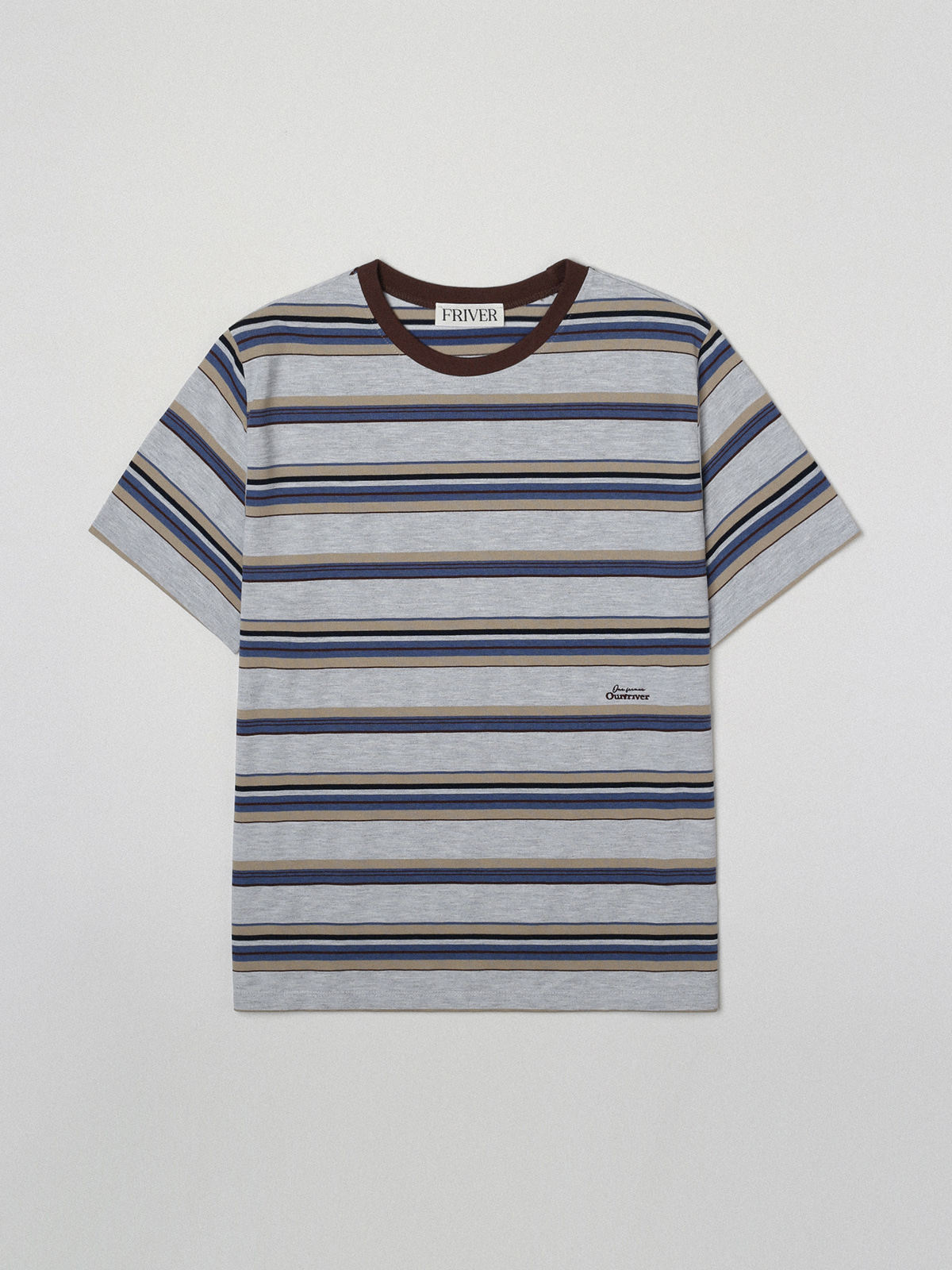 Friver multi stripe t-shirt [FRSP07TS02]_Gray