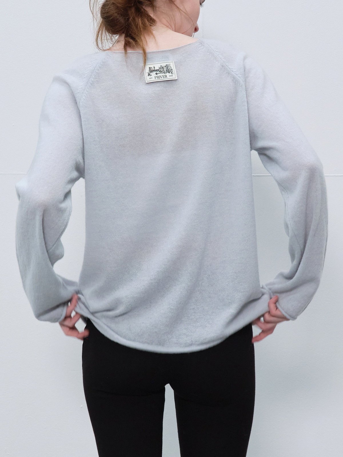 See-through long sleeve knit [FRSP06NT02]_Sky blue
