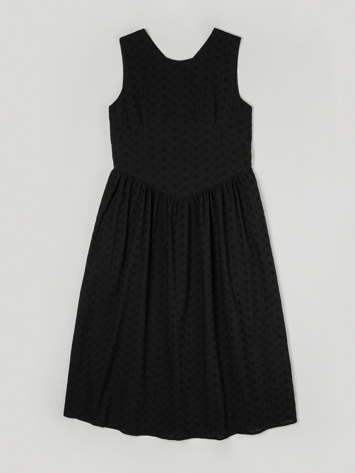 Ribbon pattern lace sleeveless dress [FRSP07OP02]_Black
