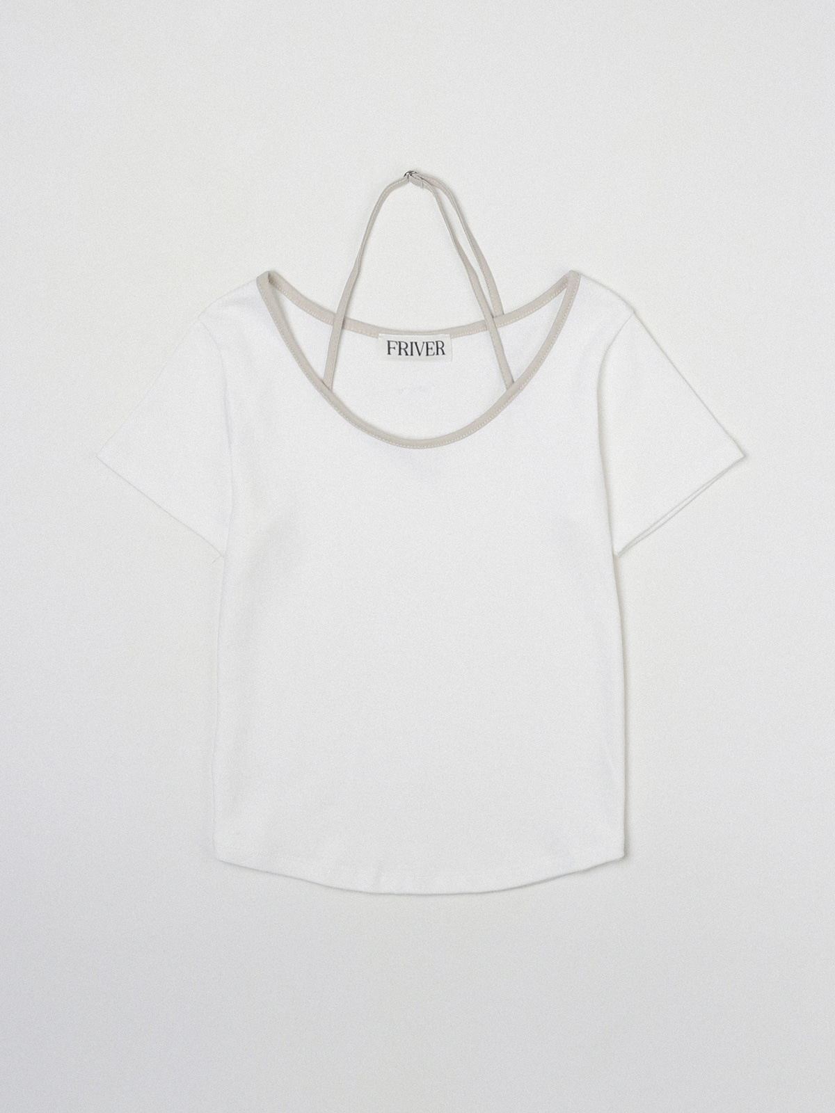 Halter strap ringer t-shirt [FRSP07TS21]_Ivory